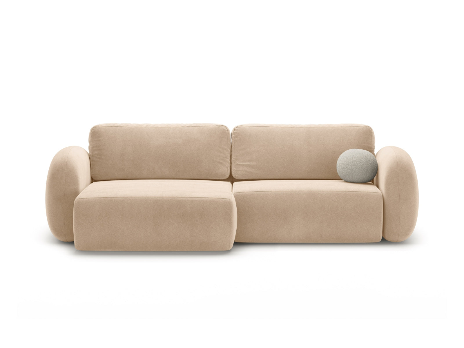 Tonale Ecksofa mit Schlaffunktion und Stauraum 4 Sitzer in Almond Beige präsentiert im Onlineshop von KAQTU Design AG. Ecksofa ist von Cosmopolitan Design