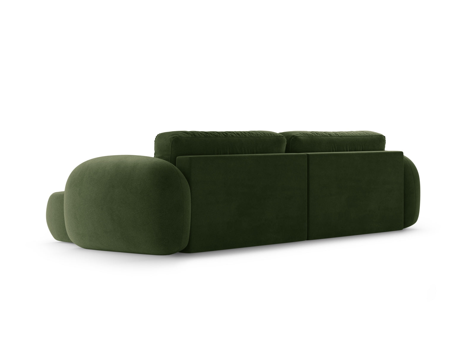 Stylisches L-Sofa in Army Green, 4-Sitzer mit praktischer Schlaffunktion und Stauraum, ideal für modernes Wohnen und Entspannen.