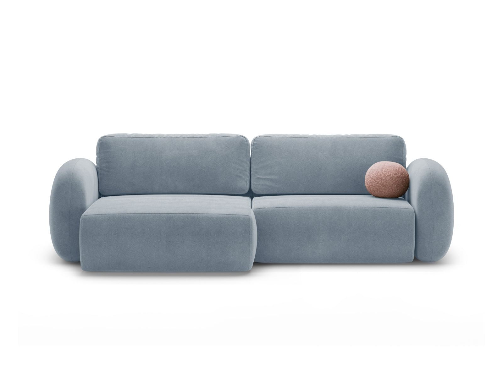 Tonale Ecksofa mit Schlaffunktion und Stauraum 4 Sitzer in Blue Grey-Magic Velvet präsentiert im Onlineshop von KAQTU Design AG. L-Sofa links ist von Cosmopolitan Design