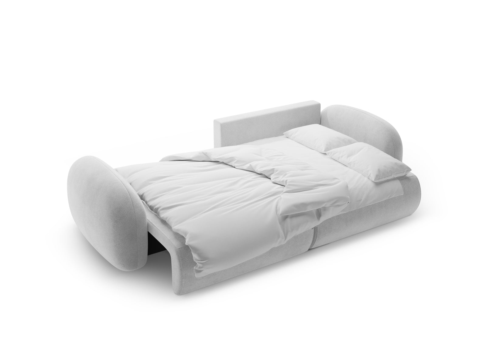 Elegantes Tonale Ecksofa in Grey-Magic Velvet, 4-Sitzer mit vielseitiger Schlaffunktion und cleverem Stauraum, ideal für stilvolle Wohnräume.