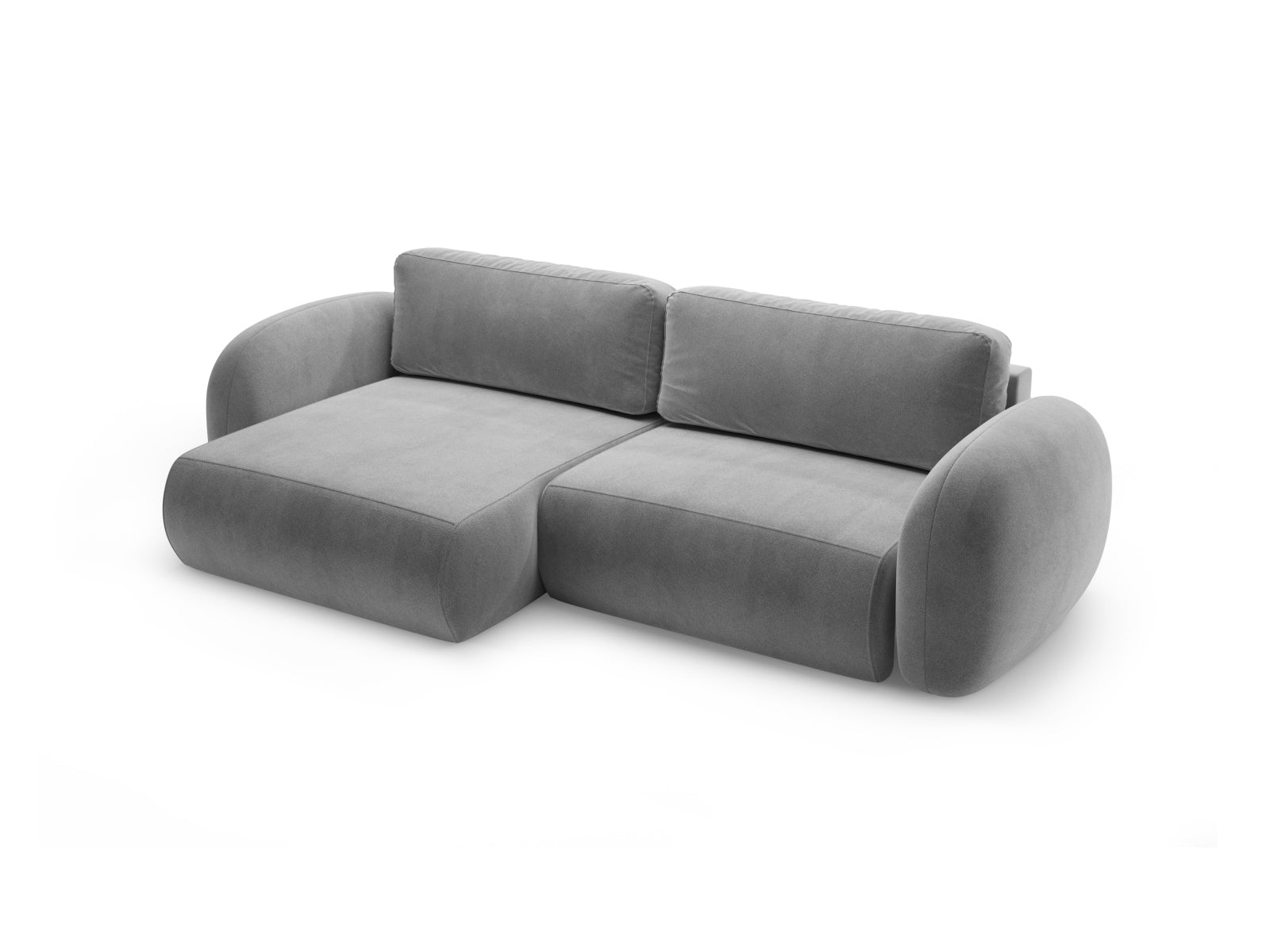 Stylisches Tonale Ecksofa in Dunkelgrau, 4-Sitzer mit praktischer Schlaffunktion und Stauraum, perfekt für zeitgemäße Wohnkonzepte.