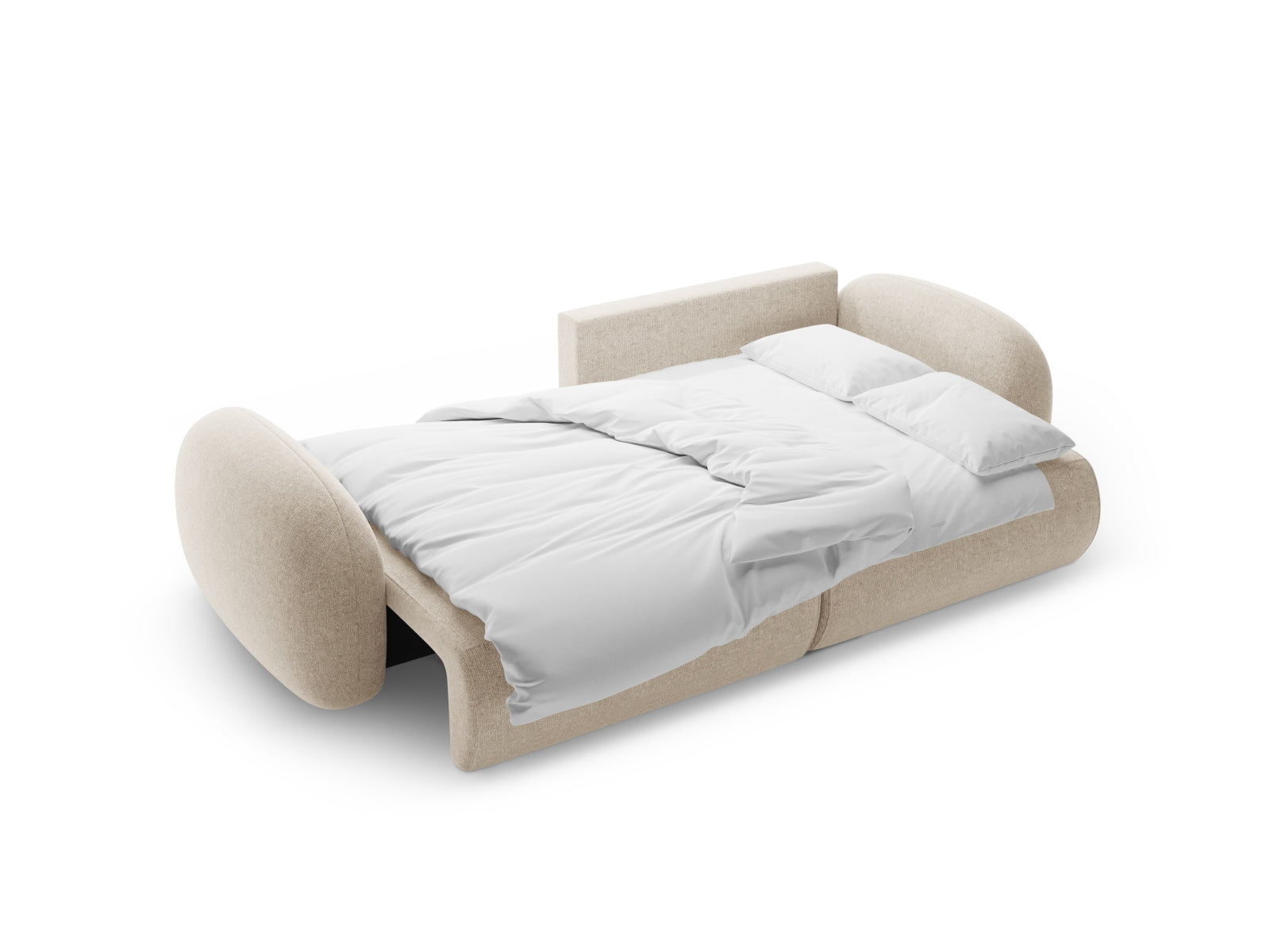 Elegantes Tonale Ecksofa in hellem Beige, 4-Sitzer mit cleverer Schlaffunktion und Stauraum, ideal für stilvolle Wohnräume.