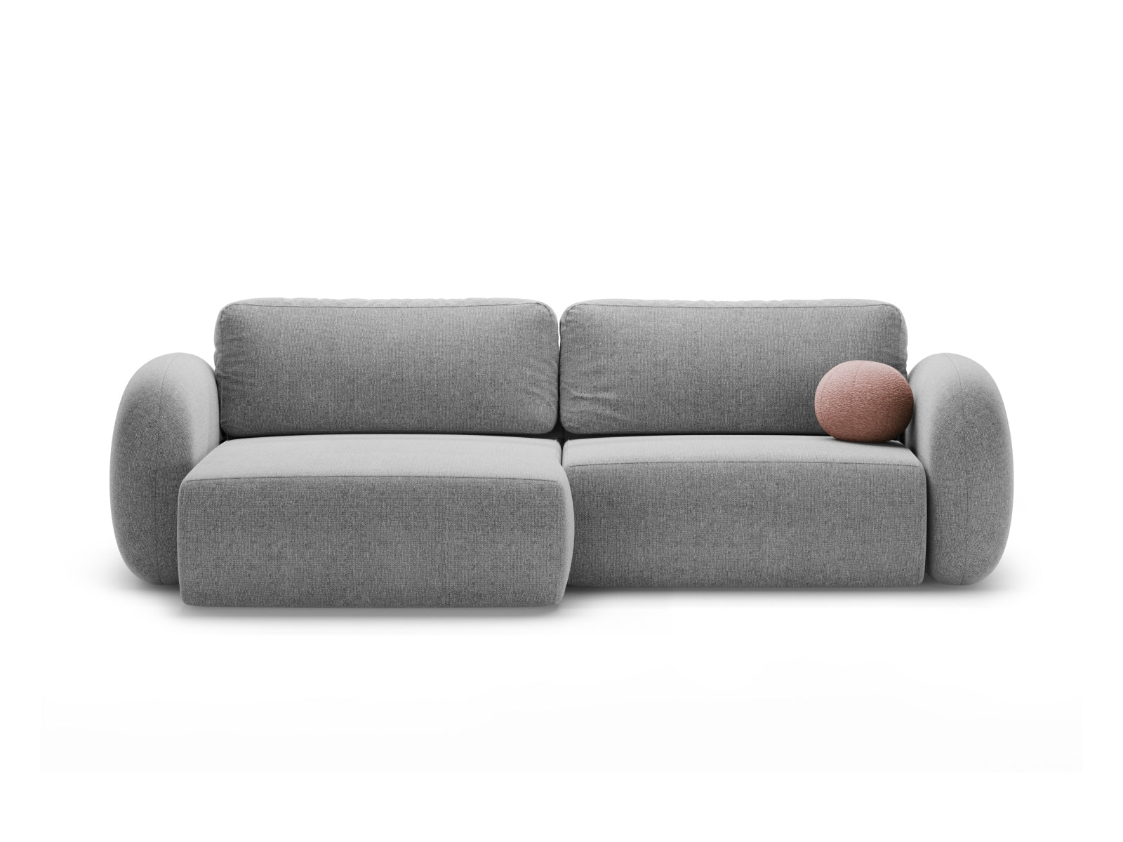 Tonale Ecksofa mit Schlaffunktion und Stauraum 4 Sitzer in Light Grey-Eden präsentiert im Onlineshop von KAQTU Design AG. L-Sofa links ist von Cosmopolitan Design