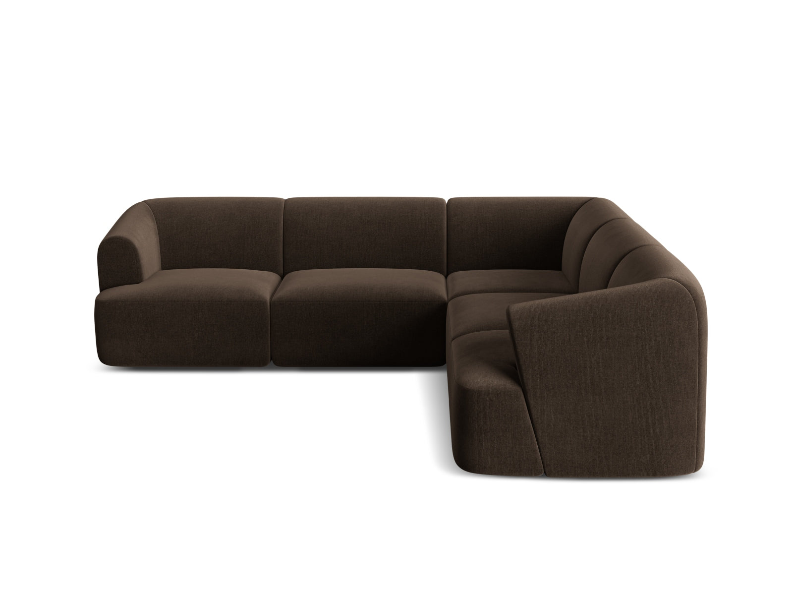 Elegantes 6-Sitzer Ecksofa Symmetric Campi in stilvollem Chocolate-Vogue, ideal für zeitgemäße und einladende Wohnräume von Cosmopolitan Design.