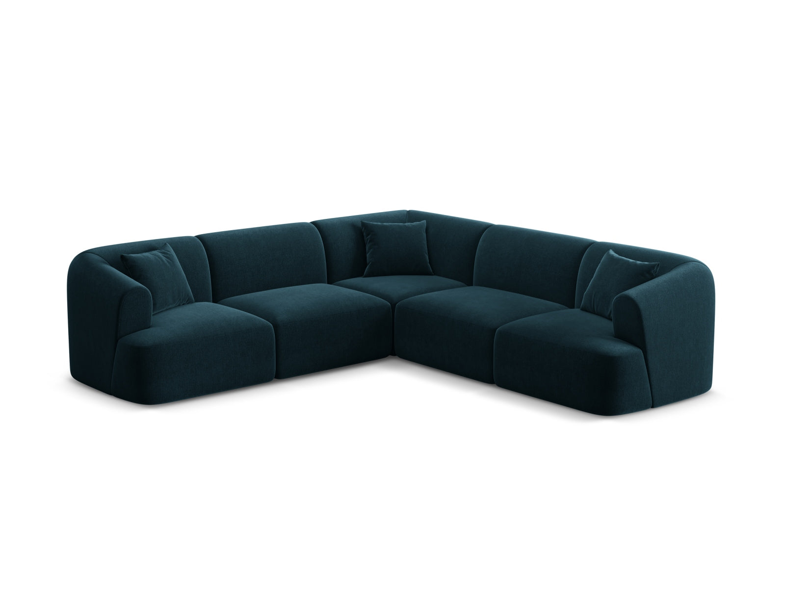 Elegantes 6-Sitzer Ecksofa Symmetric Campi in tiefem Petrol, ideal für stilvolle Wohnräume, erhältlich bei KAQTU Design AG.