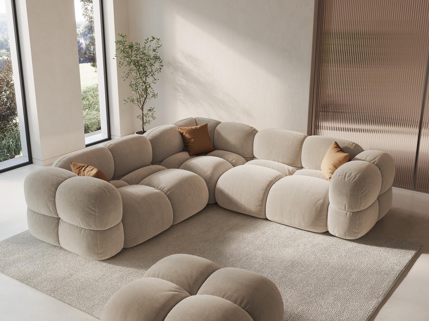 Entdecken Sie das elegante Loretto Velour Ecksofa 250cm – stilvoll, komfortabel und perfekt für Ihr Wohnzimmer. Hochwertige Materialien und pflegeleichte Oberfläche.
