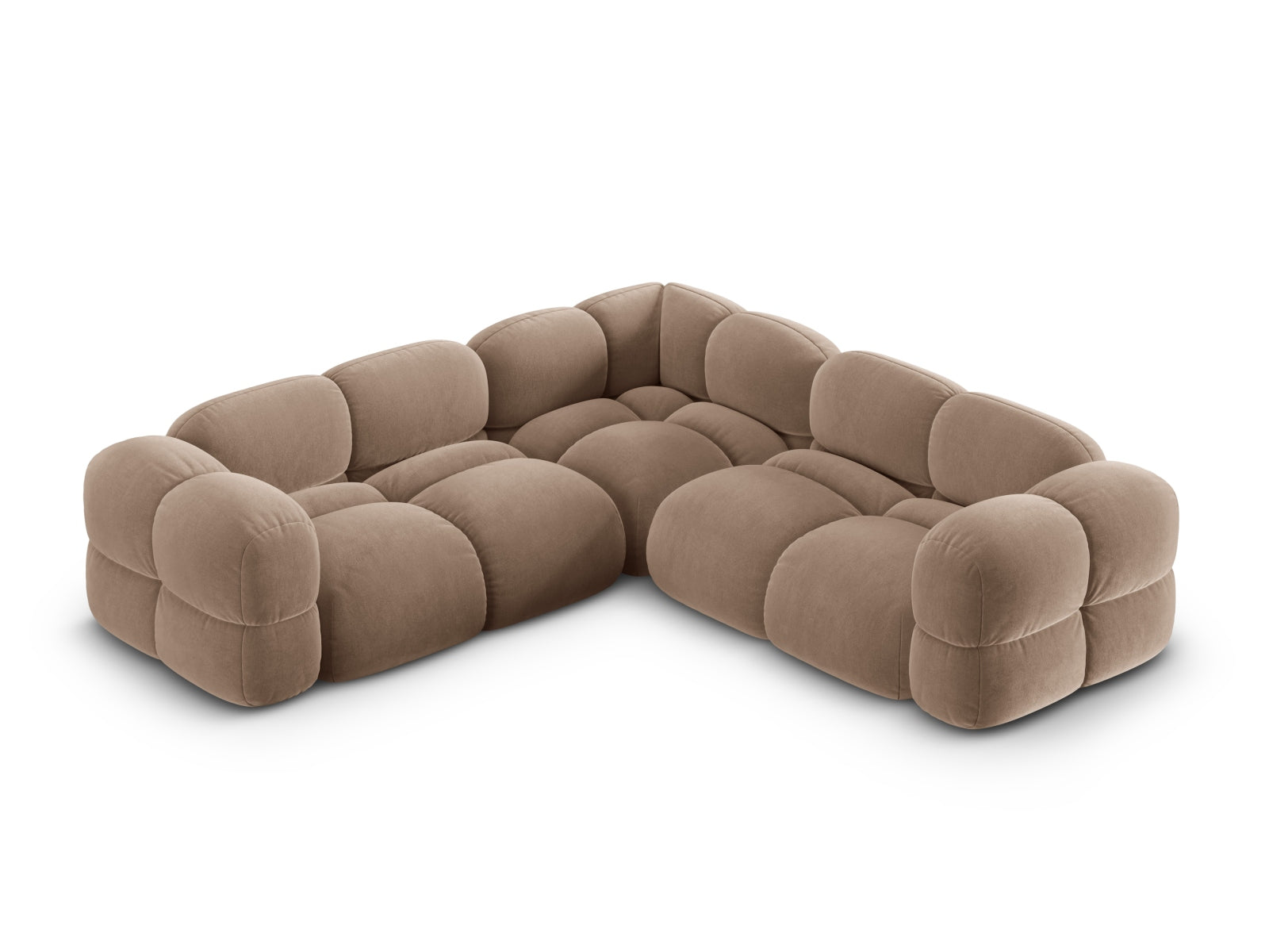 Loretto Velour Symmetrical Ecksofa 4 Sitzer 250cm in Dark Beige präsentiert im Onlineshop von KAQTU Design AG. Ecksofa ist von Cosmopolitan Design