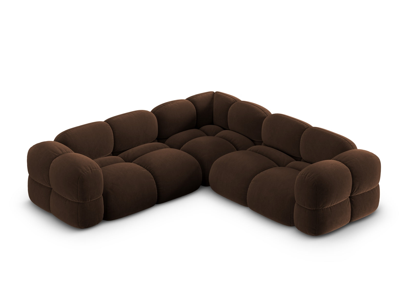 Loretto Velour Symmetrical Ecksofa 4 Sitzer 250cm in Chocolate präsentiert im Onlineshop von KAQTU Design AG. Ecksofa ist von Cosmopolitan Design