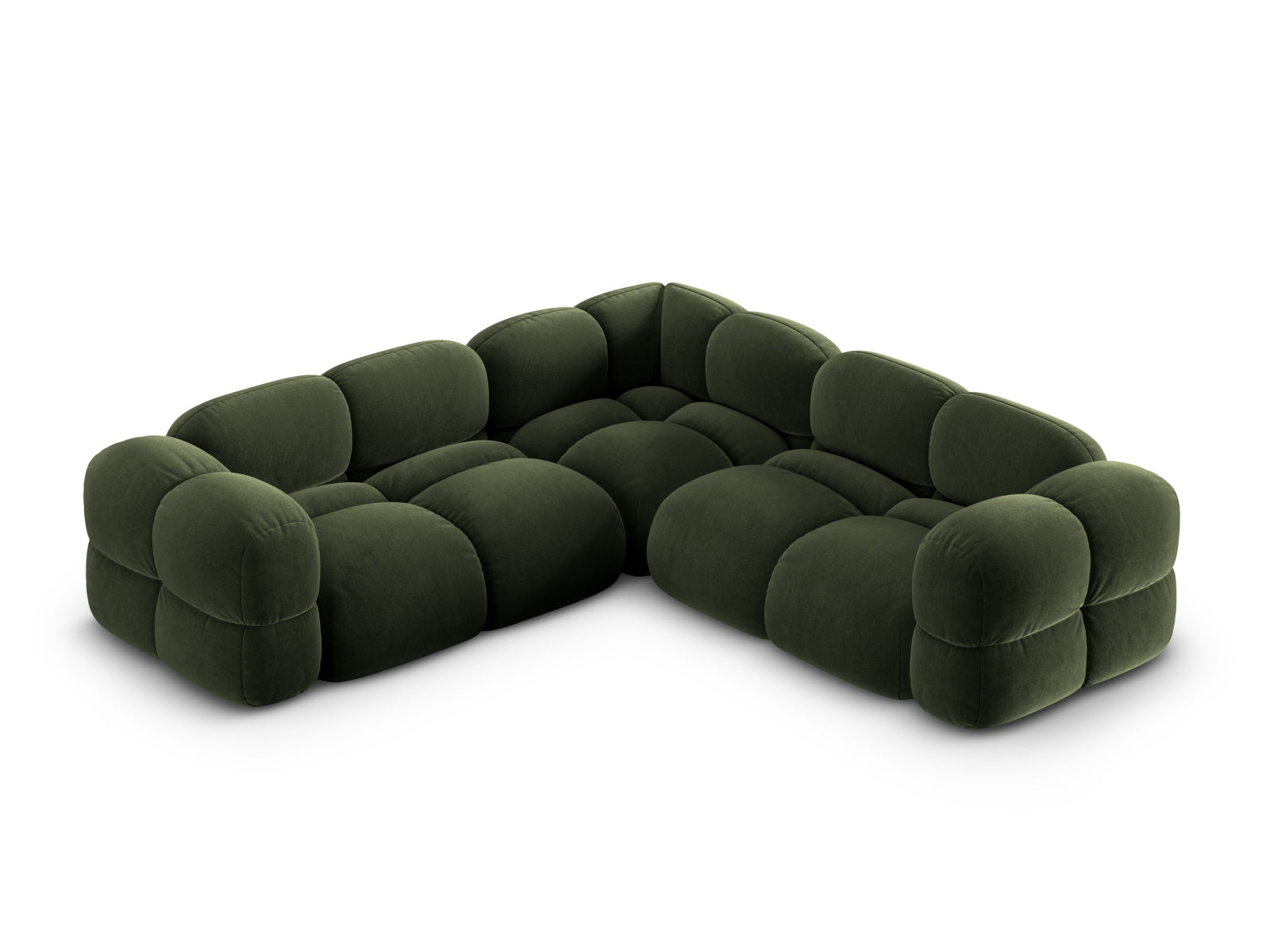 Loretto Velour Symmetrical Ecksofa 4 Sitzer 250cm in Green präsentiert im Onlineshop von KAQTU Design AG. Ecksofa ist von Cosmopolitan Design