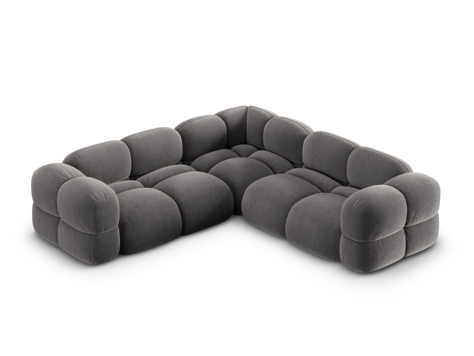 Loretto Velour Symmetrical Ecksofa 4 Sitzer 250cm in Grey präsentiert im Onlineshop von KAQTU Design AG. Ecksofa ist von Cosmopolitan Design