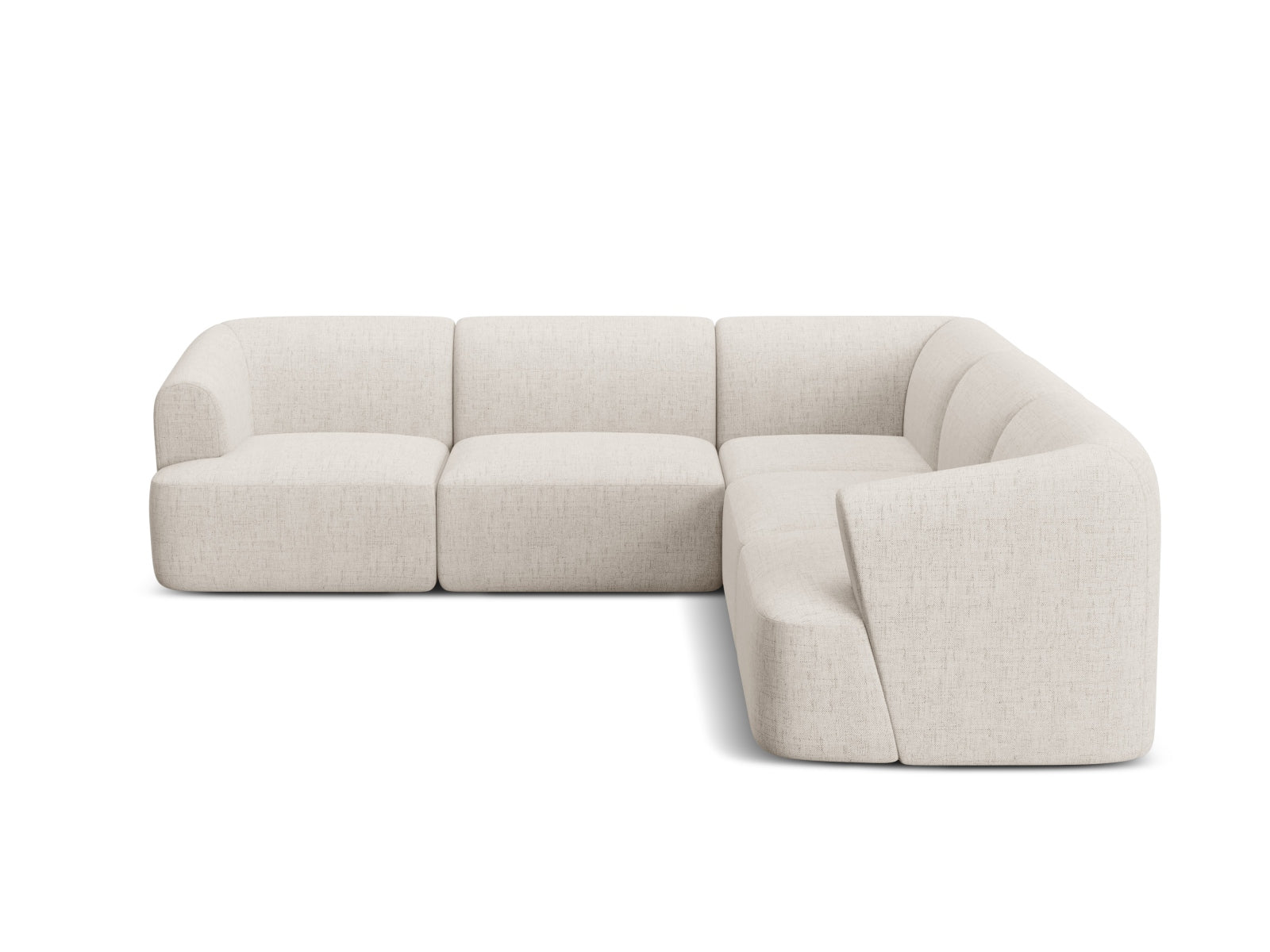 Modulares 6-Sitzer Ecksofa Campi in stilvollem Beige, ideal für gesellige Runden und zeitgemäße Einrichtungsideen.