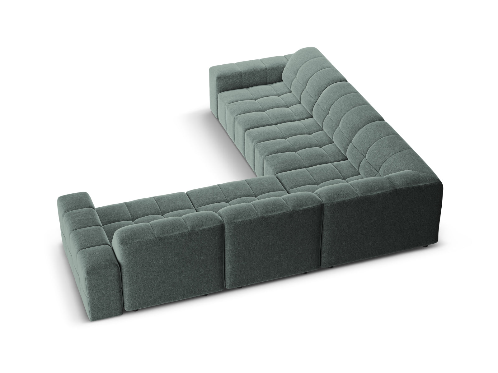 Elegantes Ecksofa Chicago in Petrol-Haga, 287 cm, bietet großzügigen Platz und zeitgemäßes Design für Ihr Wohnzimmer.