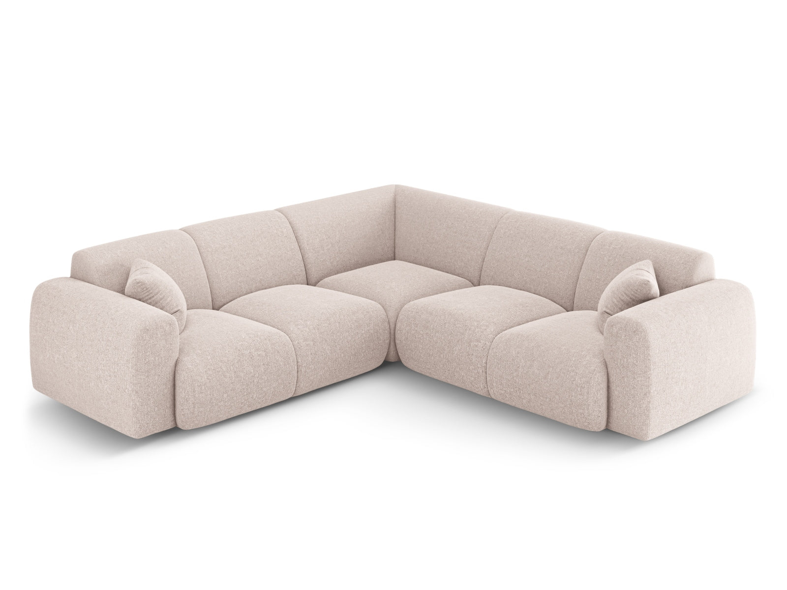 Beige Nolio Symmetrical Ecksofa für 5 Personen, 252 cm, elegantes Design von Cosmopolitan, perfekt für gemütliche Wohnräume.