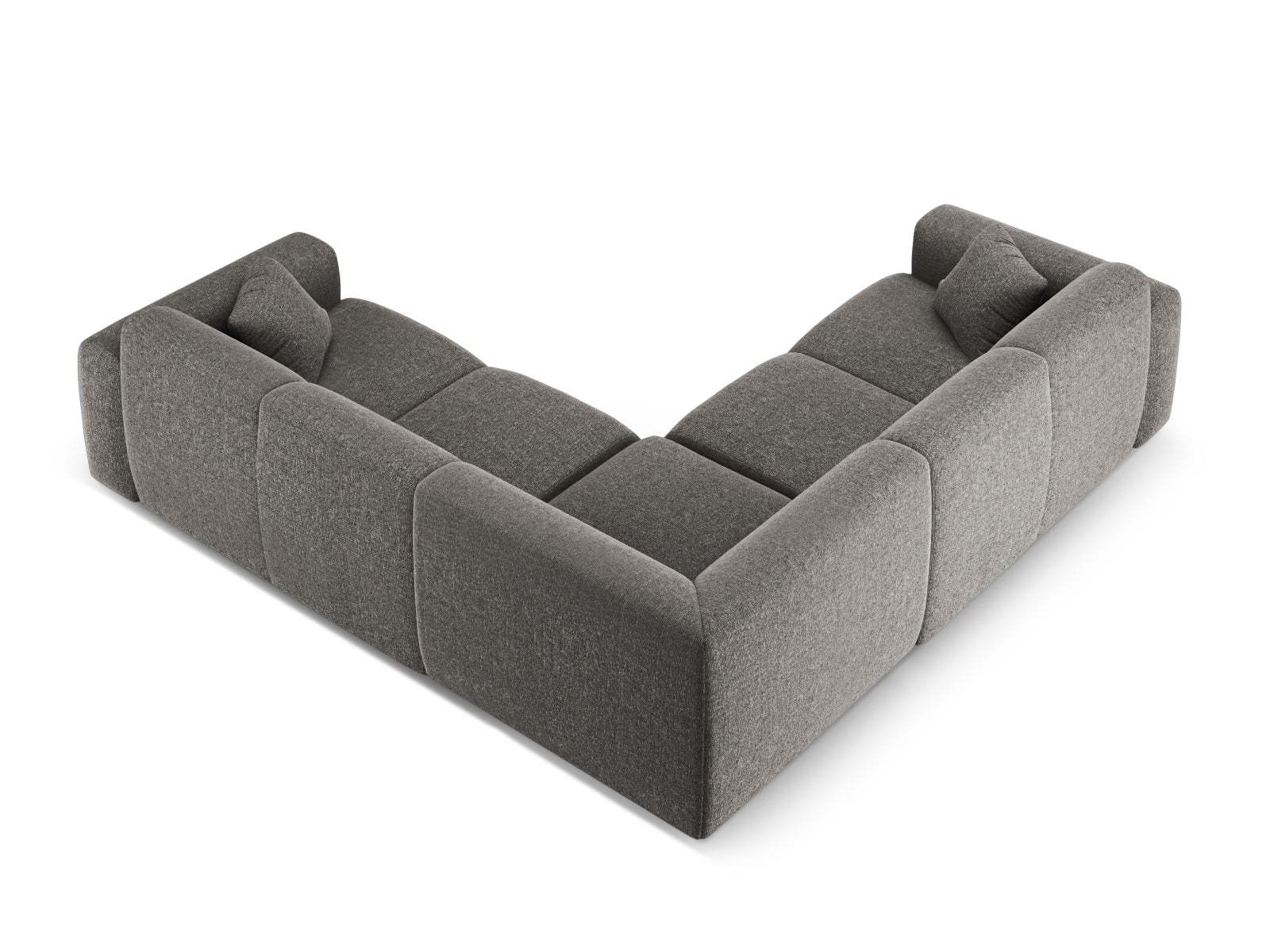 Elegantes Nolio Ecksofa in stilvollem Grau, großzügiger 5-Sitzer mit 252 cm, ideal für moderne Wohnräume von Cosmopolitan Design.