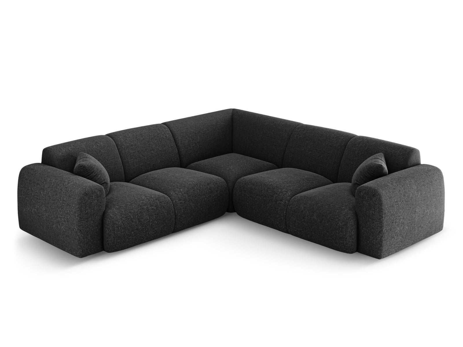Modernes Nolio Symmetrical Ecksofa in Schwarz, 5-Sitzer, 252 cm, perfekt für zeitgemäße Wohnkonzepte von Cosmopolitan Design.