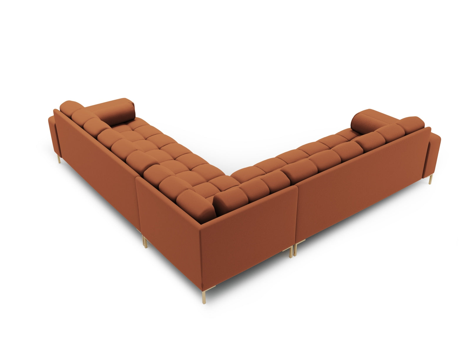 Elegantes 6-Sitzer Ecksofa Symmetric Bali in Brick-Neve, ideal für gesellige Abende und stilvolle Einrichtung.