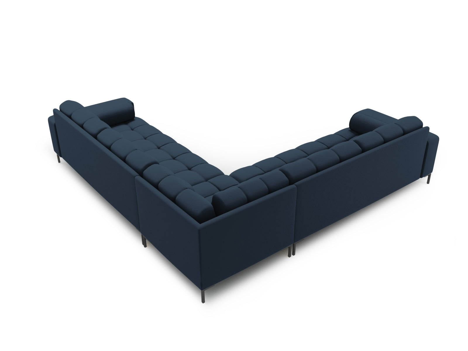 Elegantes 6-Sitzer Ecksofa Symmetric Bali in stilvollem Blau, ideal für gesellige Abende und moderne Wohnkonzepte.