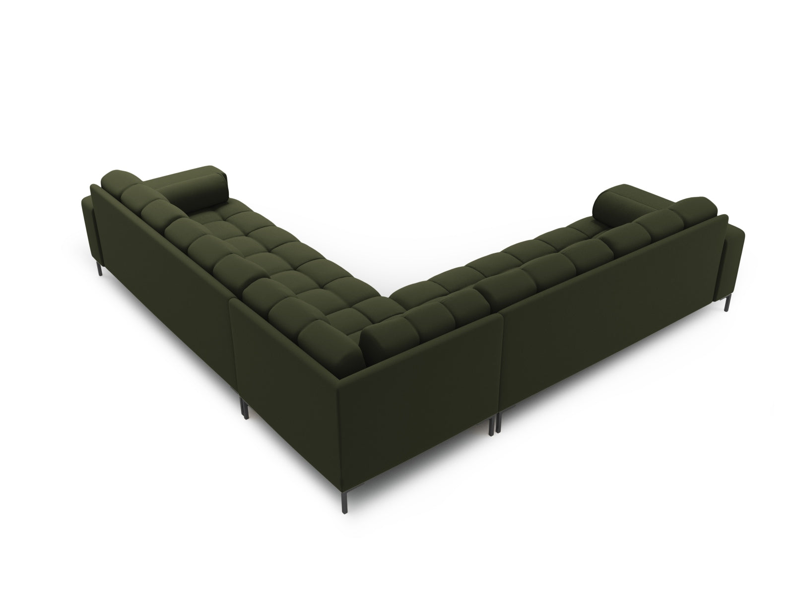Geräumiges Ecksofa Symmetric Bali für 6 Personen in ansprechendem Grünton, perfekt für stilvolle und komfortable Wohnbereiche.