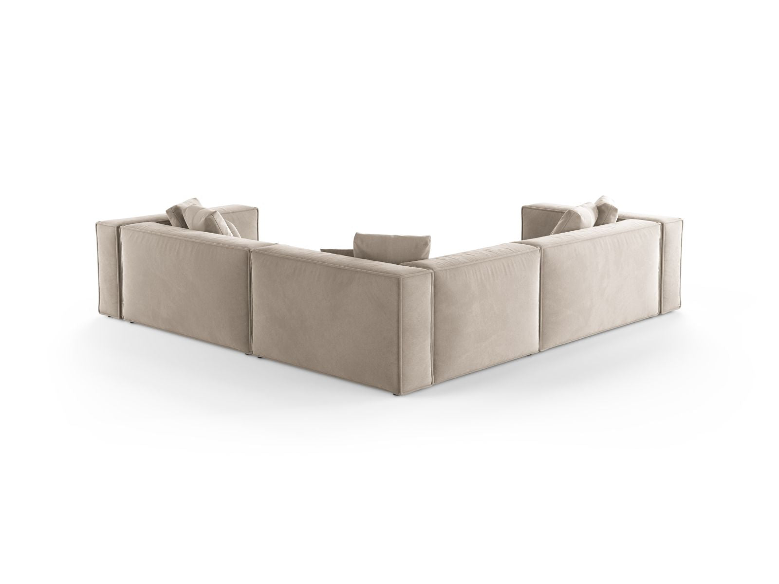 Elegantes 5-Sitzer Ecksofa Symmetric Aveiro in sanftem Beige, ideal für einladende und moderne Wohnräume von Cosmopolitan Design.