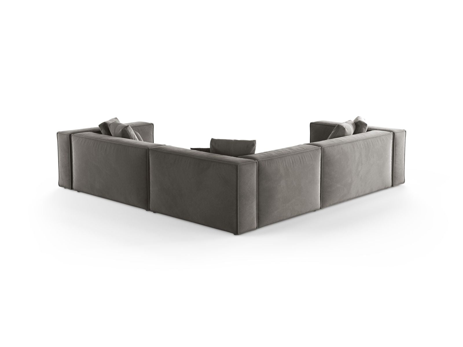 Modernes 5-Sitzer Ecksofa Symmetric Aveiro in neutralem Grau, ideal für gemütliche Abende und stilvolle Einrichtung.