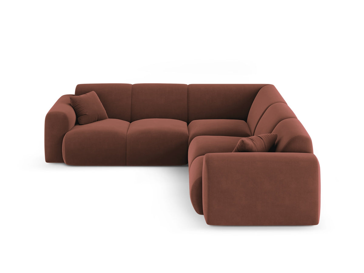 Nolio Velour Symmetrical Ecksofa 5 Sitzer 252cm in Cuoio-Casino präsentiert im Onlineshop von KAQTU Design AG. Ecksofa ist von Cosmopolitan Design