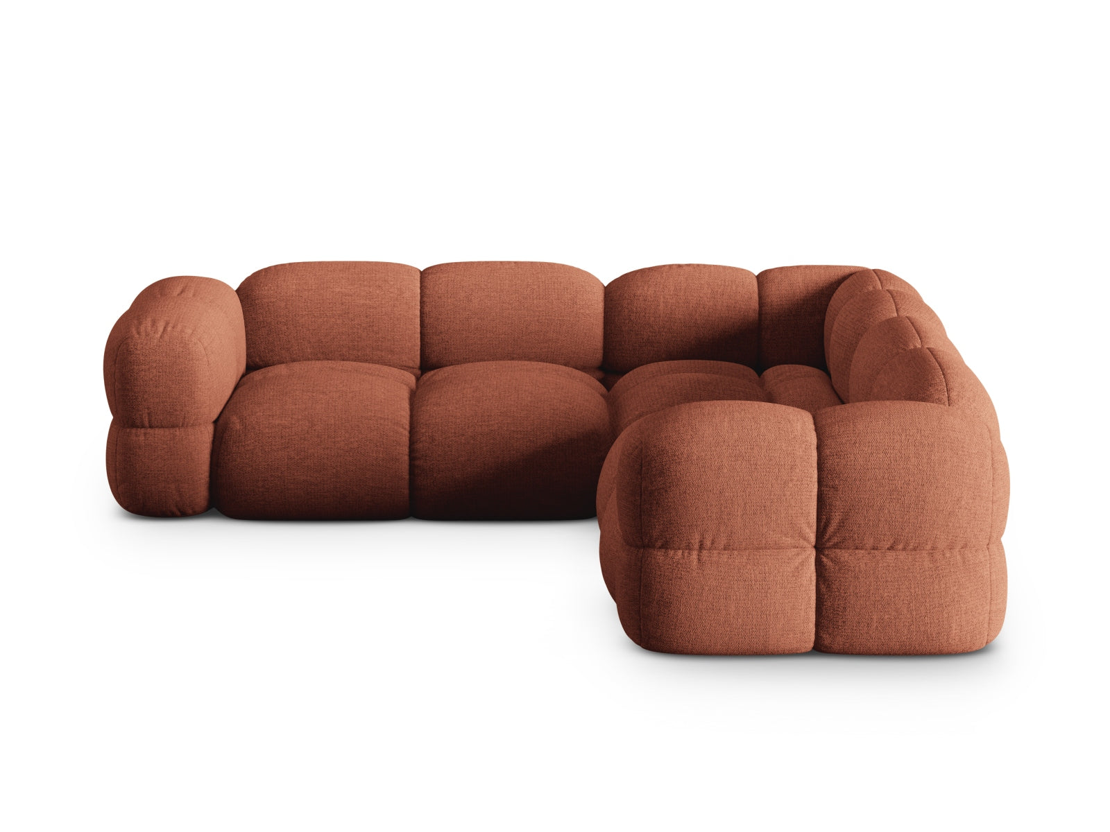 Modernes Loretto Ecksofa in Coral-Sorella, 250 cm, bietet großzügigen Sitzkomfort und stilvolle Symmetrie für jedes Wohnzimmer.