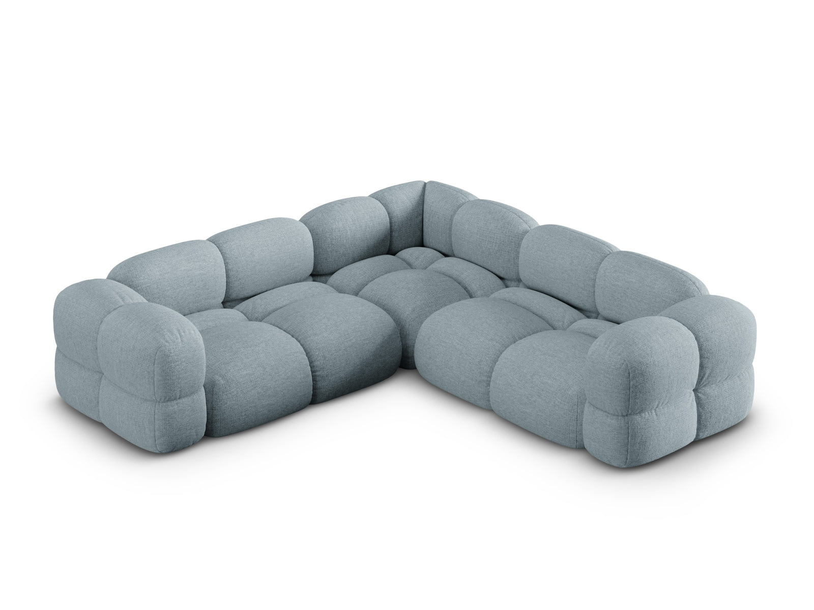 Loretto Symmetrical Ecksofa 4 Sitzer 250cm in Pastel Blue-Sorella präsentiert im Onlineshop von KAQTU Design AG. Ecksofa ist von Cosmopolitan Design