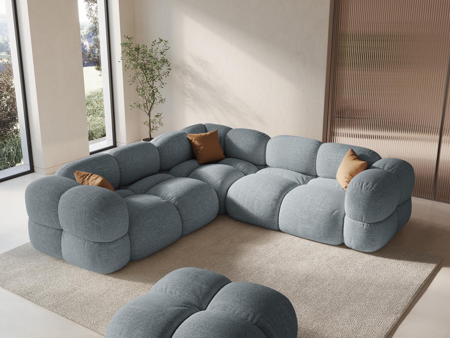 Entdecken Sie das elegante Loretto Ecksofa 250cm, das stilvollen Komfort und hochwertige Materialien vereint. Ideal für Ihr Wohnzimmer!