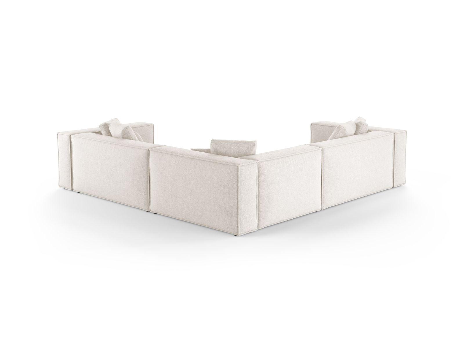 Elegantes 5-Sitzer Ecksofa Symmetric Aveiro in sanften Beigetönen, ideal für ein einladendes und modernes Wohnambiente von Cosmopolitan Design.
