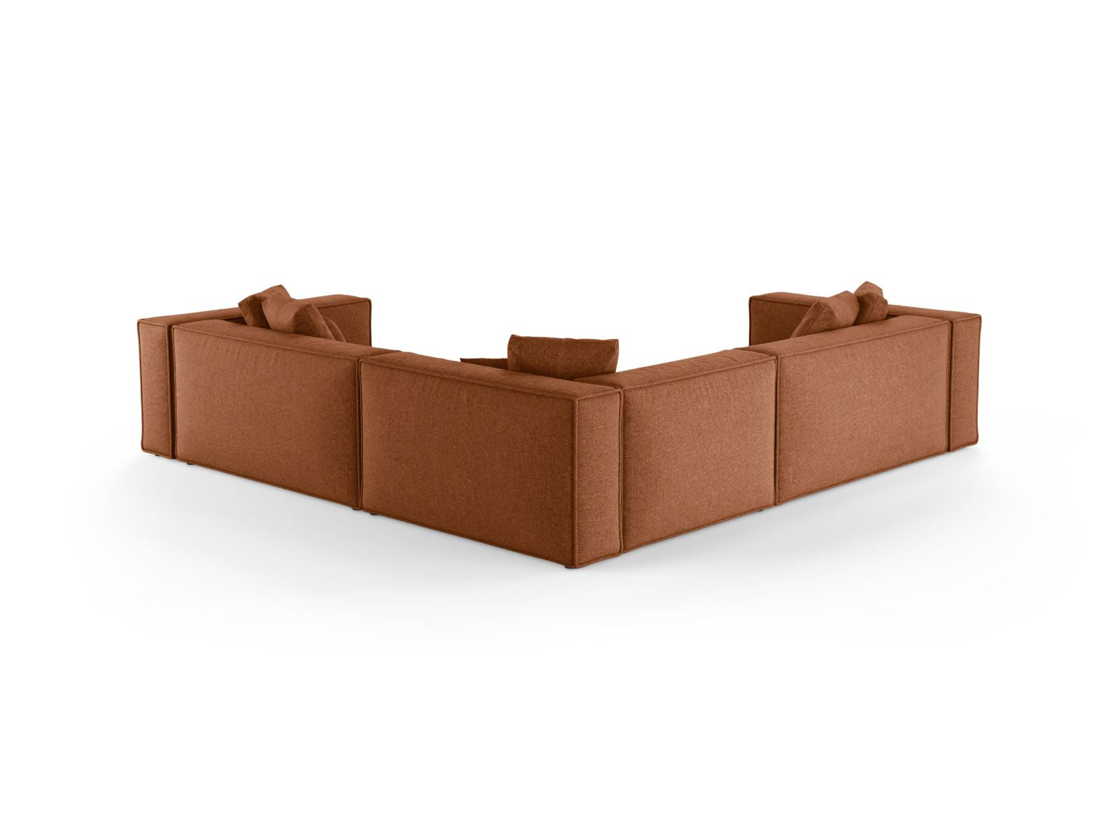 Elegantes 5-Sitzer Ecksofa Symmetric Aveiro in sanften Erdtönen, ideal für einladende und geschmackvolle Wohnräume.