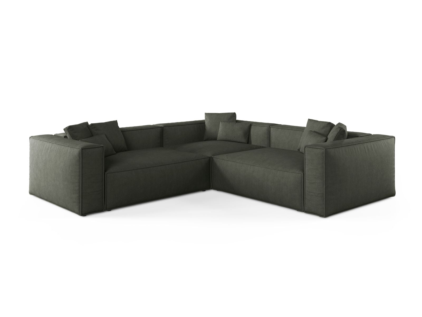 5-Sitzer Ecksofa Symmetric Aveiro in Moss Green-Liberty präsentiert im Onlineshop von KAQTU Design AG. Ecksofa ist von Cosmopolitan Design
