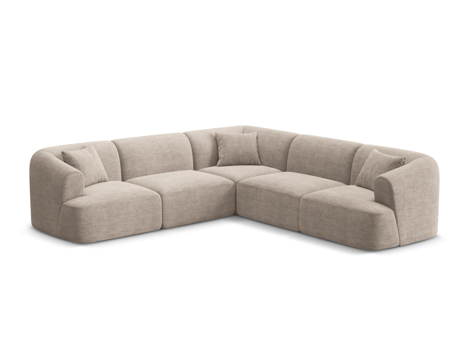 Modulares 6-Sitzer Ecksofa Campi in elegantem Cappuccino-Lincoln, ideal für stilvolle Wohnräume, präsentiert von Cosmopolitan Design.