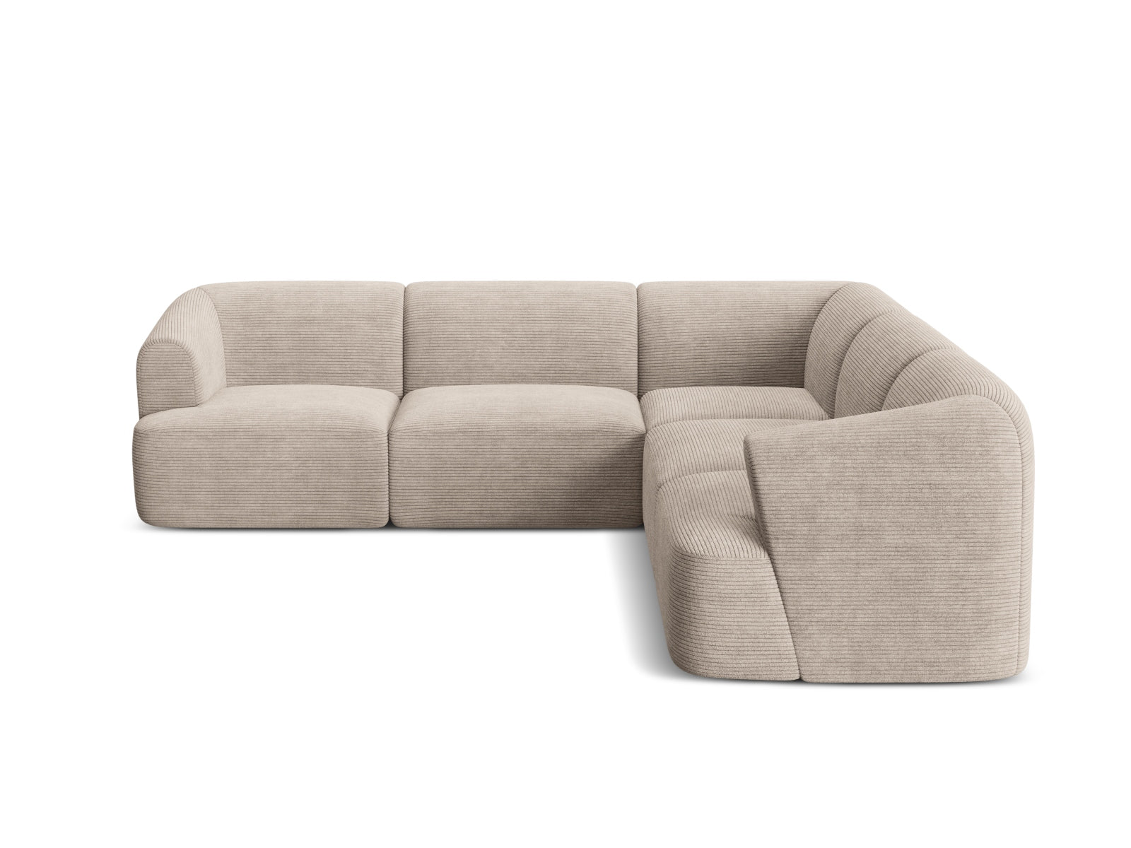 Modulares 6-Sitzer Ecksofa Campi in stilvollem Cappuccino-Lincoln, ideal für zeitgemäße Wohnräume und gemütliche Zusammenkünfte.