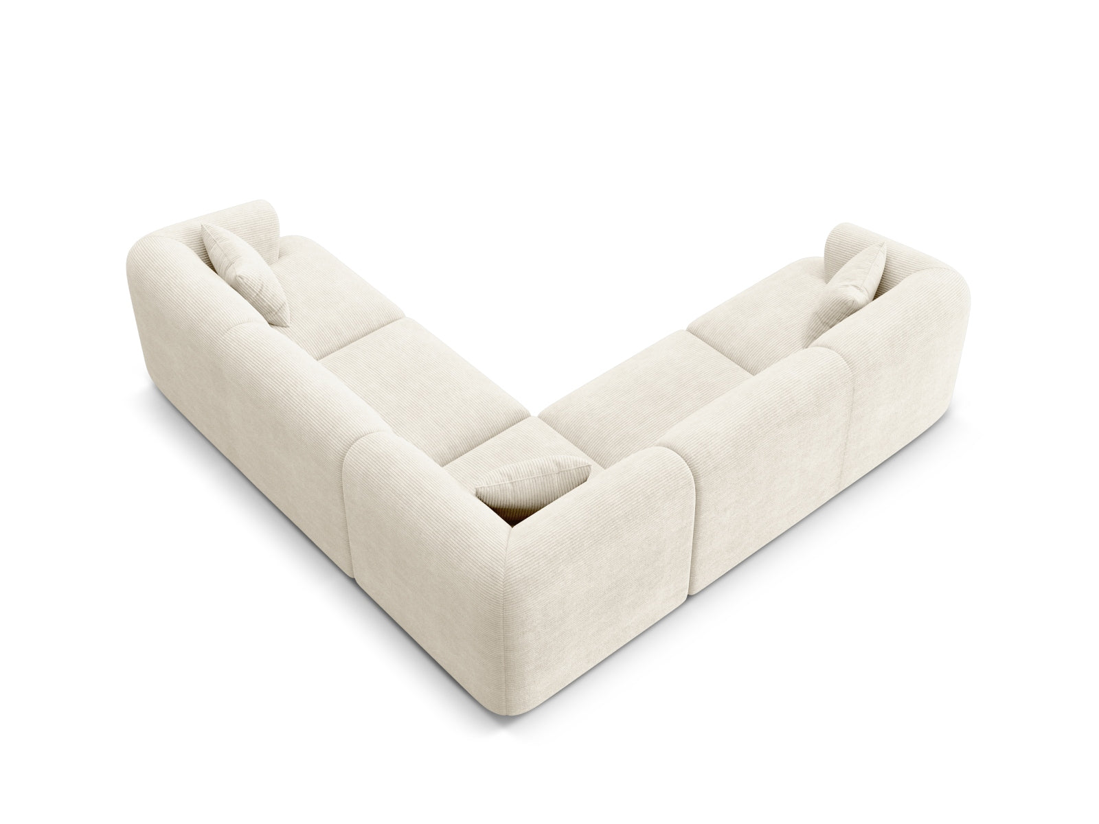 Elegantes, symmetrisches 6-Sitzer Ecksofa Campi in Ivory-Lincoln D, perfekt für moderne Wohnkonzepte und gesellige Abende.