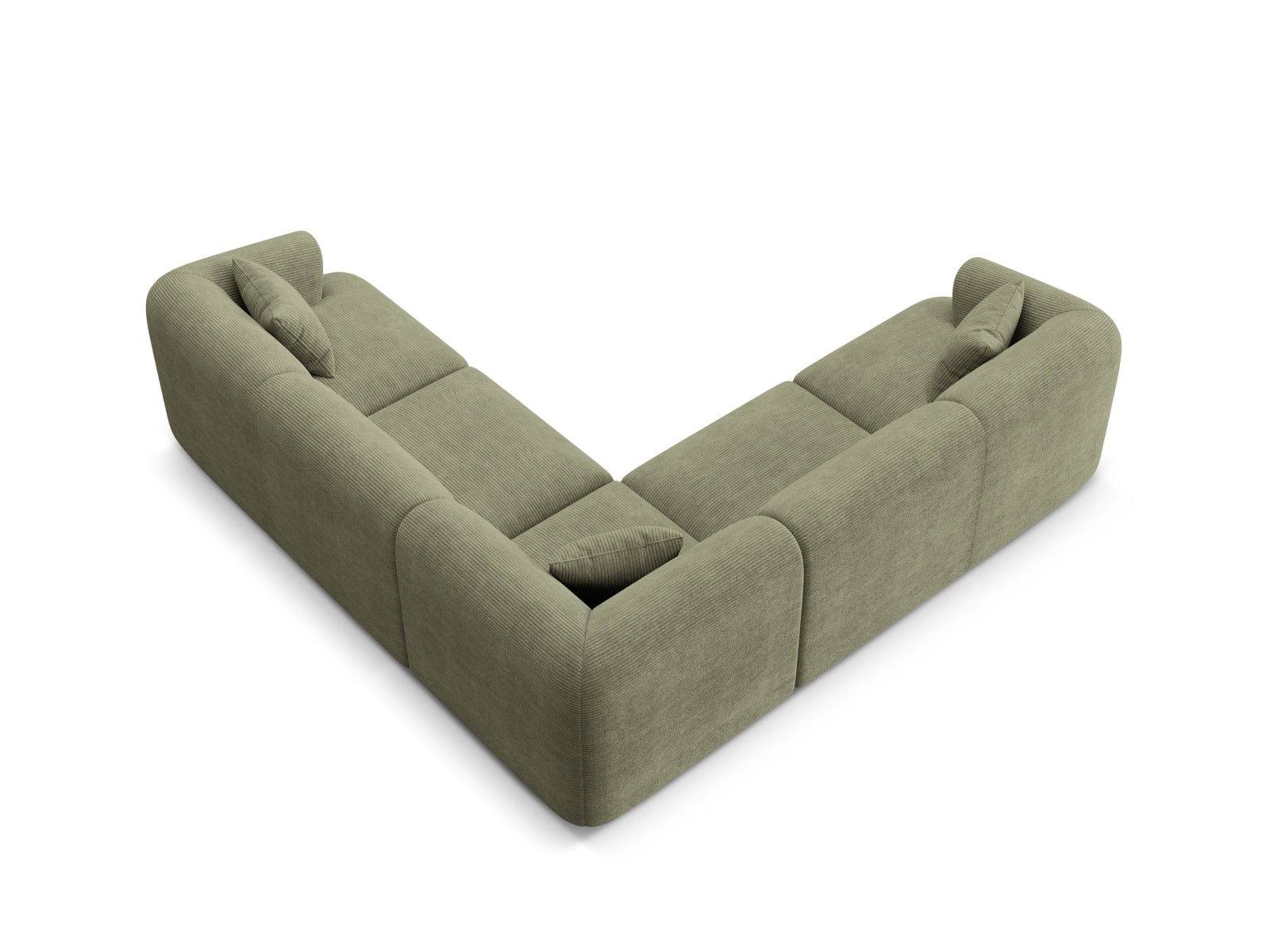 Elegantes 6-Sitzer Ecksofa Campi in harmonischem Moss Green, perfekt für moderne Wohnzimmer und gesellige Abende.