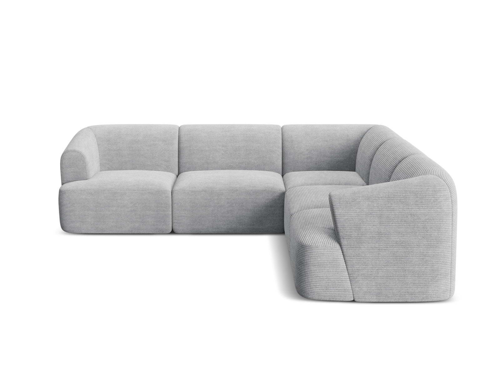 Modulares 6-Sitzer Ecksofa Campi in stilvollem Silver-Lincoln, ideal für gesellige Runden und zeitgemäße Einrichtung.
