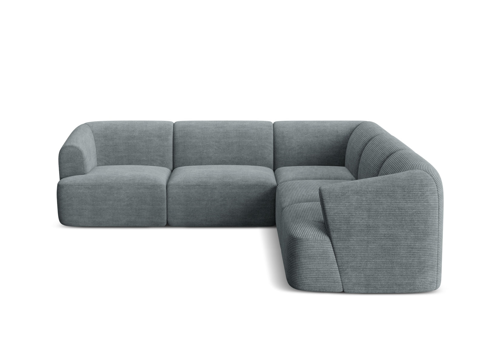 Modulares 6-Sitzer Ecksofa Campi in stilvollem Dunkelgrau, ideal für zeitgemäße Wohnräume und vielseitige Einrichtungsmöglichkeiten.