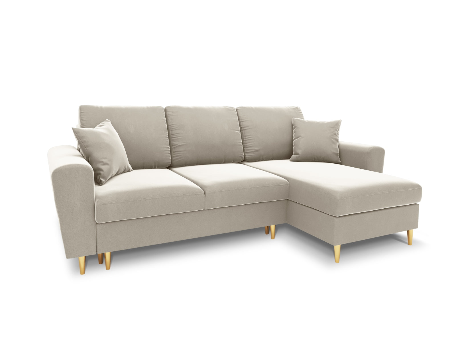 Kyoto Ecksofa mit Schlaffunktion und Stauraumbox 4 Sitzer 145cm in Light Beige präsentiert im Onlineshop von KAQTU Design AG. Bett ist von Cosmopolitan Design