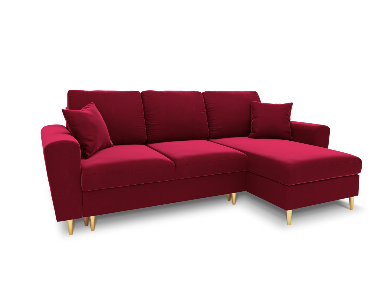 Kyoto Ecksofa mit Schlaffunktion und Stauraumbox 4 Sitzer 145cm in Red präsentiert im Onlineshop von KAQTU Design AG. Bett ist von Cosmopolitan Design