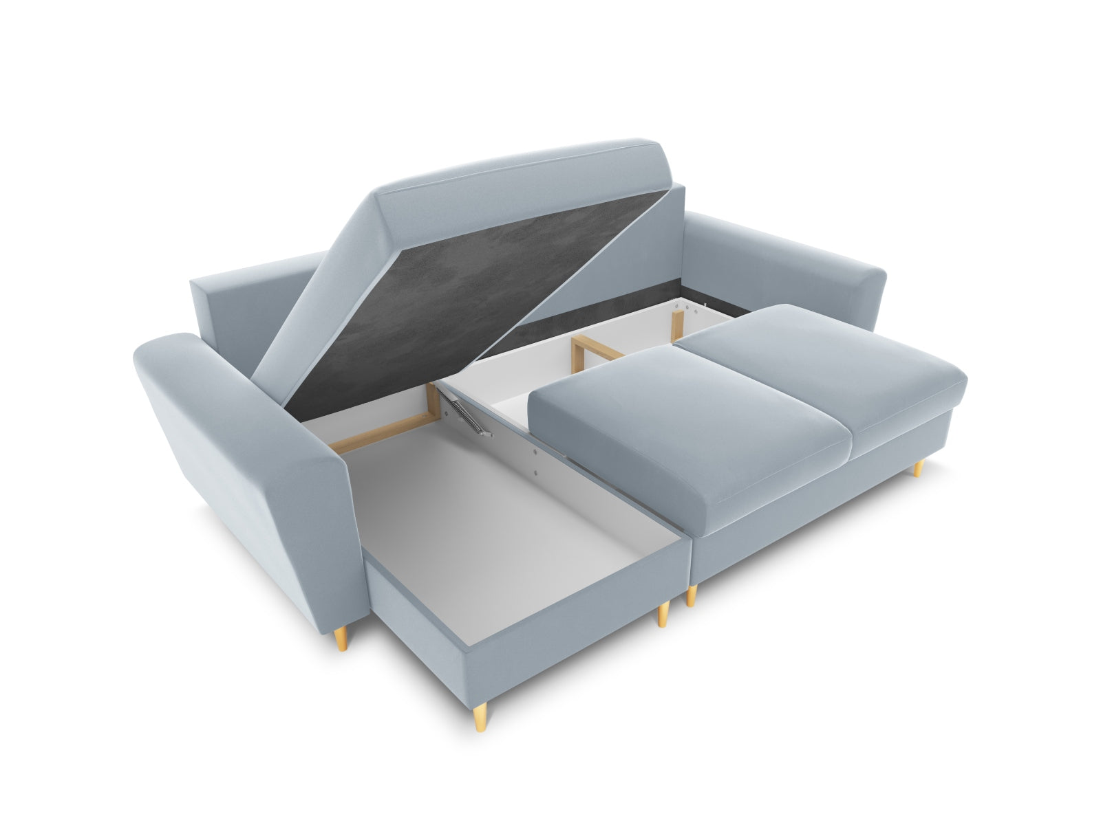 Das Kyoto Ecksofa von Cosmopolitan Design bietet stilvolle Eleganz, Schlaffunktion und praktischen Stauraum – perfekt für Ihr Wohnzimmer!