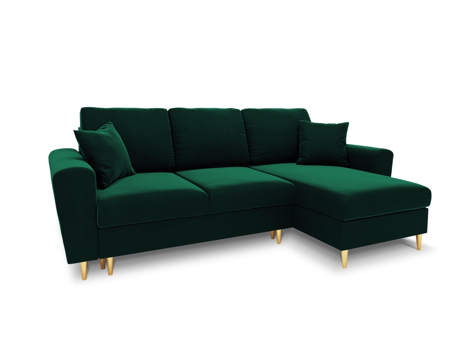 Kyoto Ecksofa mit Schlaffunktion und Stauraumbox 4 Sitzer 145cm in Bottle Green präsentiert im Onlineshop von KAQTU Design AG. Bett ist von Cosmopolitan Design