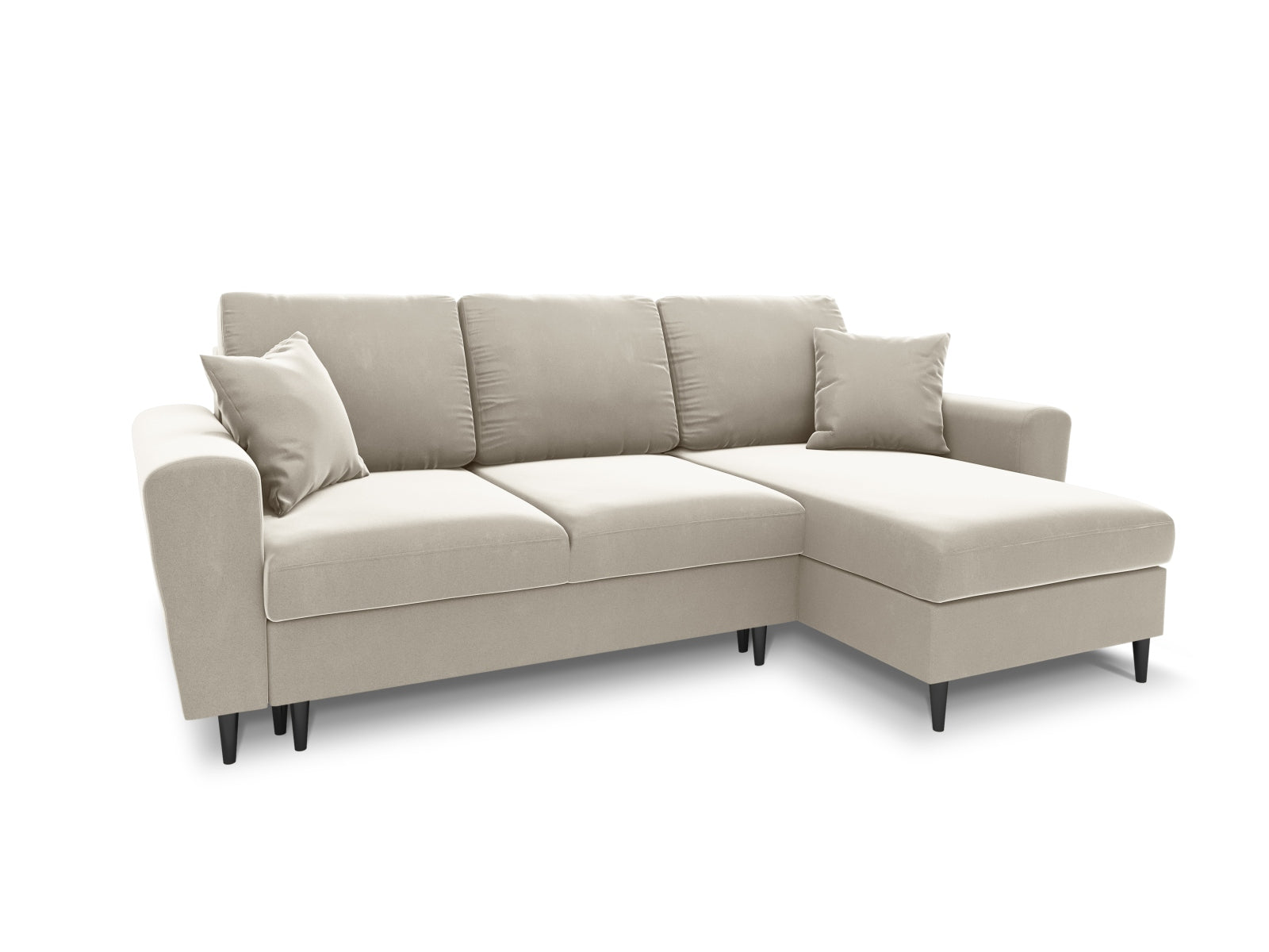 Kyoto Ecksofa mit Schlaffunktion und Stauraumbox 4 Sitzer 145cm in Light Beige präsentiert im Onlineshop von KAQTU Design AG. Bett ist von Cosmopolitan Design