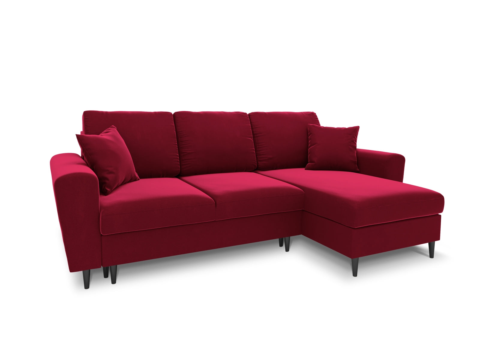 Kyoto Ecksofa mit Schlaffunktion und Stauraumbox 4 Sitzer 145cm in Red präsentiert im Onlineshop von KAQTU Design AG. Bett ist von Cosmopolitan Design