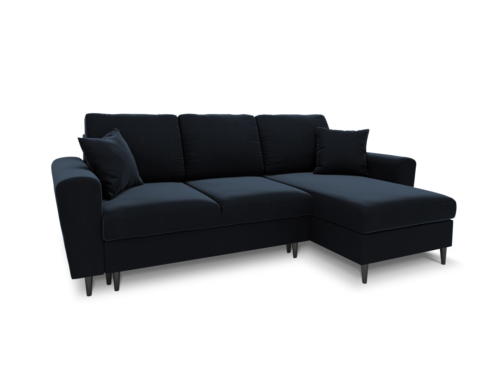 Kyoto Ecksofa mit Schlaffunktion und Stauraumbox 4 Sitzer 145cm in Dark Blue präsentiert im Onlineshop von KAQTU Design AG. Bett ist von Cosmopolitan Design