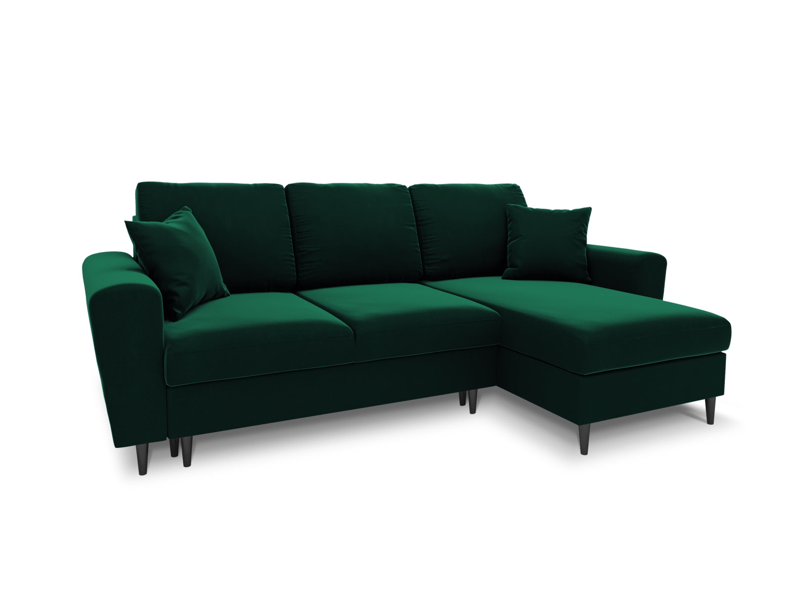 Kyoto Ecksofa mit Schlaffunktion und Stauraumbox 4 Sitzer 145cm in Bottle Green präsentiert im Onlineshop von KAQTU Design AG. Bett ist von Cosmopolitan Design