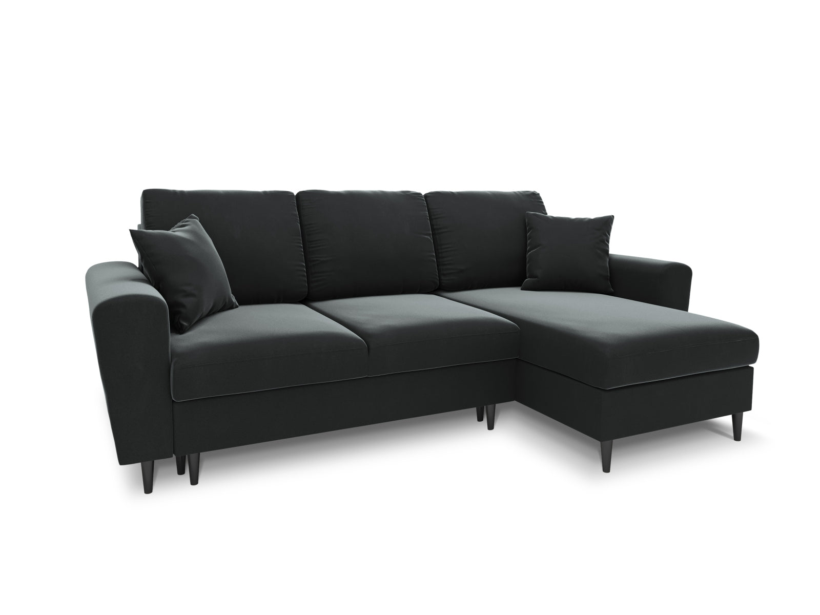 Kyoto Ecksofa mit Schlaffunktion und Stauraumbox 4 Sitzer 145cm in Dark Grey präsentiert im Onlineshop von KAQTU Design AG. Bett ist von Cosmopolitan Design
