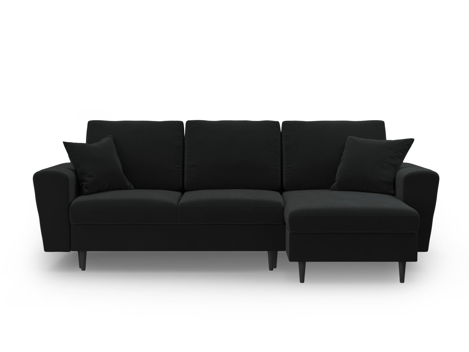 Kyoto Ecksofa mit Schlaffunktion und Stauraumbox 4 Sitzer 145cm in Black präsentiert im Onlineshop von KAQTU Design AG. Bett ist von Cosmopolitan Design