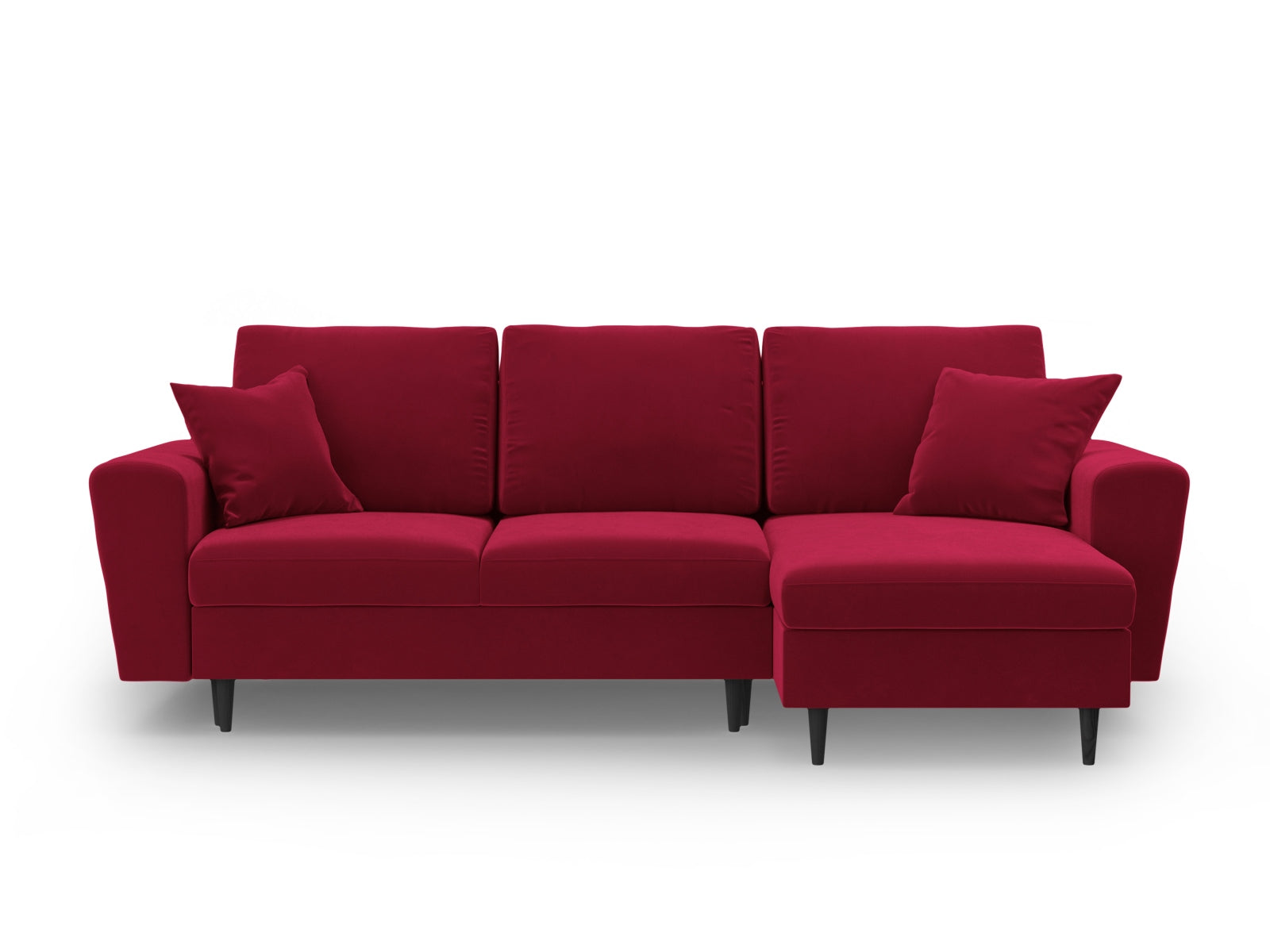 Stylisches Kyoto Ecksofa in Red-Riviera, 4-Sitzer mit praktischer Schlaffunktion und Stauraum, ideal für moderne Wohnräume.
