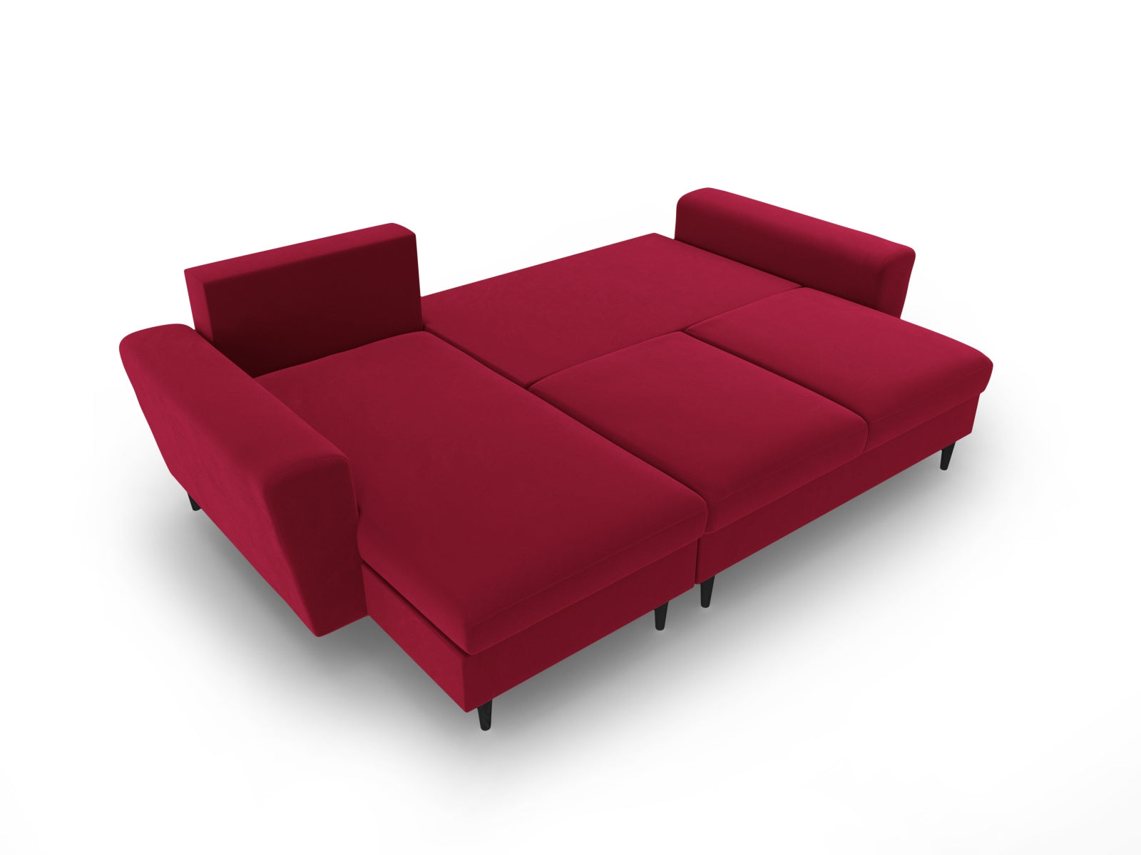 Stylisches Kyoto Ecksofa in Red-Riviera, 4-Sitzer mit cleverer Schlaffunktion und Stauraum, perfekt für entspannte Abende.