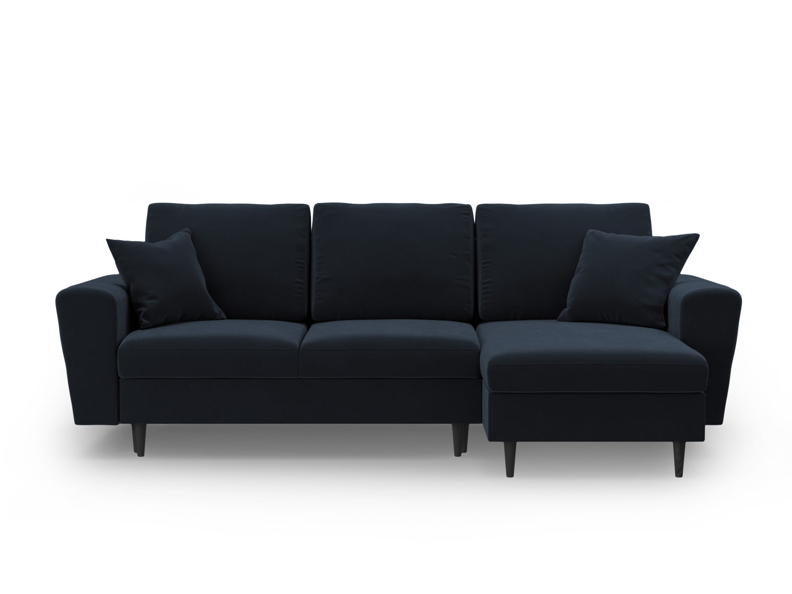 Kyoto Ecksofa mit Schlaffunktion und Stauraumbox 4 Sitzer 145cm in Dark Blue präsentiert im Onlineshop von KAQTU Design AG. Bett ist von Cosmopolitan Design